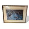 Image 1 : Vintage Framed Alan Sakhavarz Signed Wolves Print