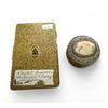 Image 1 : 2 Collectibles: Gold Tone Cigarette Case & Bone Inlaid Trinket Box