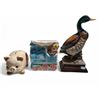 Image 2 : 3 Vintage Collectibles: Piggy Bank, Planter, & Porcelain Duck