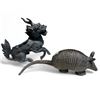 Image 1 : 2 Vintage Cast Metal Animals: Armadillo Is Bronze Dragon Is Pot Metal