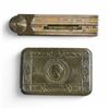 Image 1 : Vintage Christmas 1914 MM Brass Tin & Vintage Folding Ruler