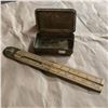 Image 3 : Vintage Christmas 1914 MM Brass Tin & Vintage Folding Ruler
