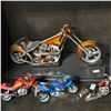 Image 4 : 5 Assorted Model Motorcycles: Von Dutch, Motor Machines, Spider-Man, & More