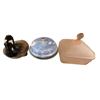 Image 1 : 3 Vintage Collectibles: Porcelain Goose, 2 Lidded Containers, & Bowl
