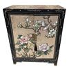 Image 1 : Vintage Asian Lacquered Cabinet With Floral & Bird Motifs