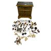 Image 1 : Vintage 3 Drawer Jewelry Box With Assorted Costume Jewellery