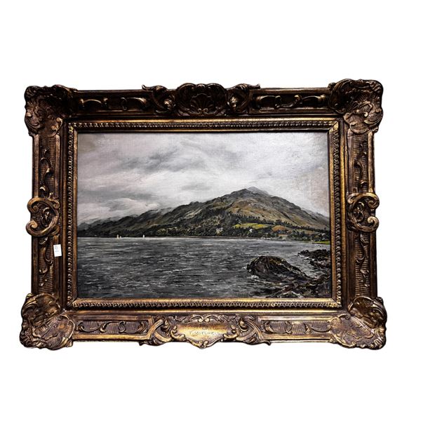 1883 Original Oil On Canvas Painting By T.Mitchell In Original Framed  A Hazy Day 
