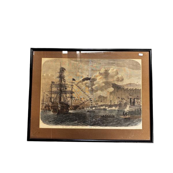 Antique The Prince Of Wales Landing In Quebec 1860