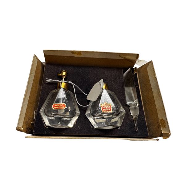 Vintage Lipper Man Glass Perfume Set