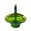Image 2 : Green Glass Center Piece Basket Stamped MD