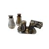 Image 1 : 2 Vintage Salt & Pepper Sets & Trinket Box: Sterling Silver Mother OF Pearl & Abalone Mexico Alpaca