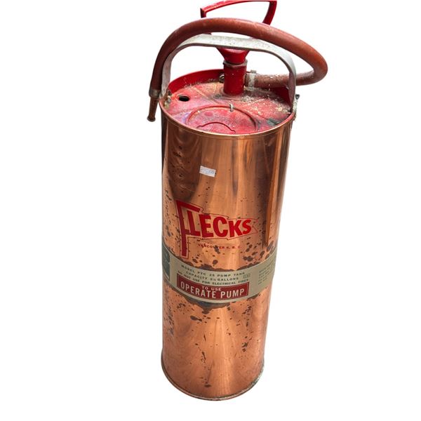 Vintage Flecks Vancouver B.C. Copper Fire Extinguisher