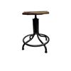Image 3 : Vintage Adjustable Height Industrial Wood Top Stool