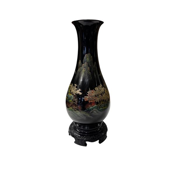Vintage Hand Painted Asian Vase