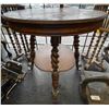Image 1 : Vintage Barley Twist Table With Large Glass Ball Clawfoot