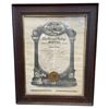 Image 1 : 1924 Framed The Grand Lodge Of Manitoba Free Masons Certificate