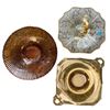 Image 1 : 3 Vintage Platters: 1 Handled 2 Amber Glass Tone
