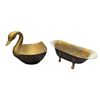 Image 3 : Assorted Vintage Brassware: Soap Stand, Bowls, Incense Box