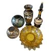 Image 1 : Assorted Vintage Items: Vases, Decanter, Center Piece Bowl, & Platters