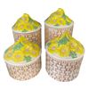 Image 1 : 4 Vintage Floral Porcelain Lidded Containers