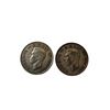 Image 2 : 2 Canadian Silver 50 Cent Coins: 1943 & 1944