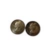 Image 2 : 2 Canadian Silver 50 Cent Coins: 1962 & 1963