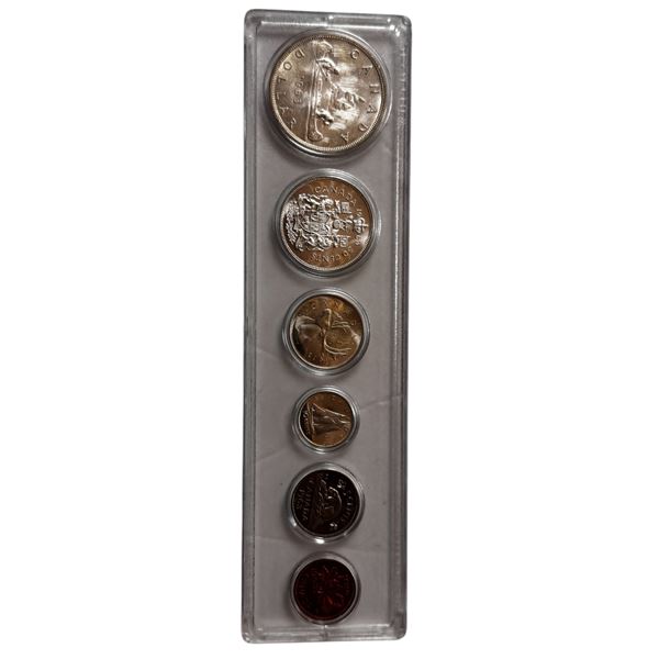 1963 Canadian Silver Coin Set: Dollar, 50cent, Quarter, Dime, Nickel, & Penny