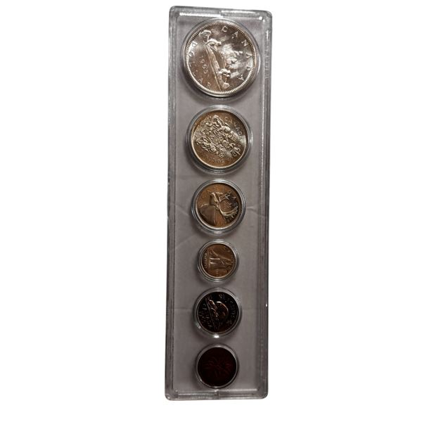 1965 Canadian Silver Coin Set: Dollar, 50cent, Quarter, Dime, Nickel, & Penny