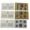 Image 1 : 3 Sets Of Uncirculated 1970 Canadian Coin Sets: Dollar, 50 Cent, Quarter, Dime, Nickel, & Penny