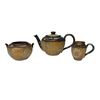 Image 1 : Vintage 3pcs Of Doulton Lambeth Pottery Hand Painted Teapot Set: Teapot, Creamer & Sugar Jar