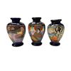 Image 1 : 3 Vintage Hand Painted Asian Vases