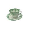 Image 1 : Vintage Shelley Green Floral Teacup & Saucer