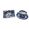 Image 1 : 3pcs Of Blue/White Royal Doulton Porcelain Ware: Pin Dish & Teacup + Saucer