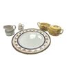 Image 1 : 5pcs Of Vintage Royal Doulton Porcelain Ware: Creamers, Sugar Container, Plate