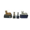 Image 1 : 4 Vintage Porcelain Feline Lidded Trinket Boxes