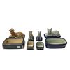 Image 2 : 4 Vintage Porcelain Feline Lidded Trinket Boxes