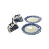Image 1 : 4pcs Of Vintage Flown Blue Porcelain Ware: Platters & Cheese Dishes