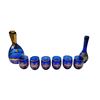 Image 1 : 8pcs Of Vintage Hand Painted Murano Glass Decanter Set & Vase