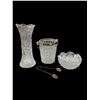 Image 1 : 3pcs Of Vintage Crystal Ware: Ice Bucket, Bowl, & Vase (2 Are Brilliant Cut)