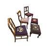 Image 3 : 5 Vintage Needle Point Collectibles: 3 Chairs & 2 Stools