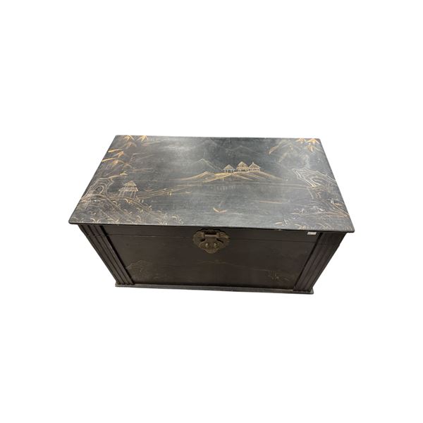 Vintage Asian Painted Trunk