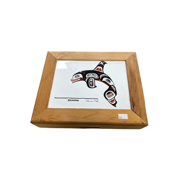 Clarence Mills Skahna Porcelain Tile Inlaid Lidded Box