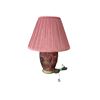 Image 1 : Vintage Red Glass Floral Pattern Table Lamp