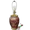 Image 2 : Vintage Red Glass Floral Pattern Table Lamp