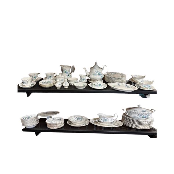 76pcs Of Vintage Royal Albert Inspiration China Ware: Tea Cups, Plates, Teapot, Saucers, Salt + Pepp