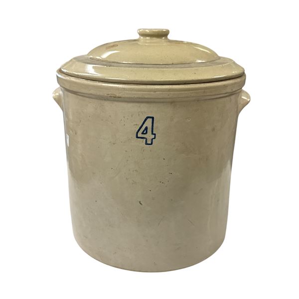 Vintage James W. Foley #4 Stoneware Crock