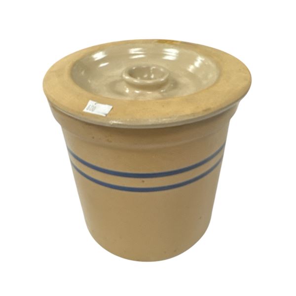 Vintage Double Stripped Stoneware Crock