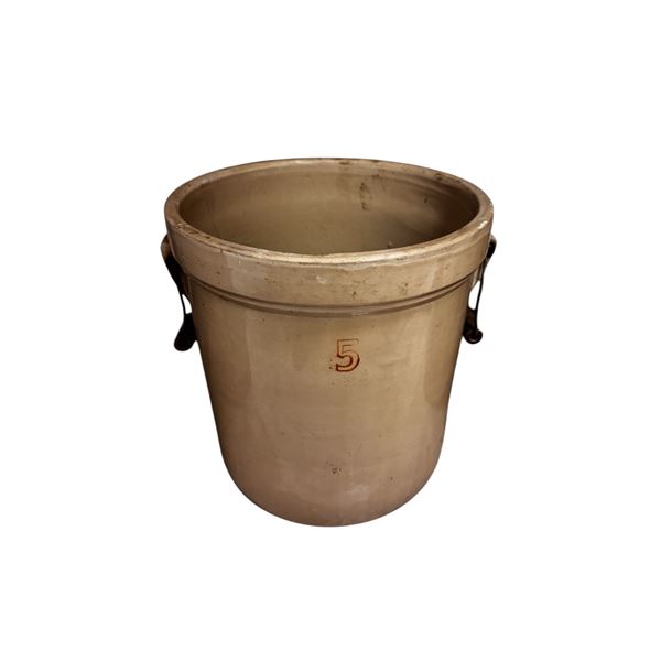 Vintage Double Handled #5 Stoneware Crock