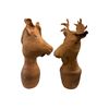 Image 1 : Pair Of Vintage Pottery Deer Heads