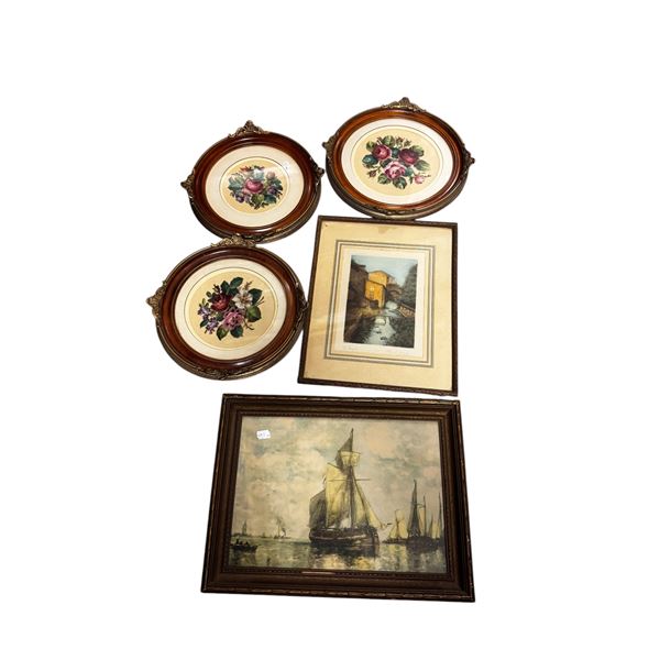 5pcs Of Vintage Needle Point Art Works